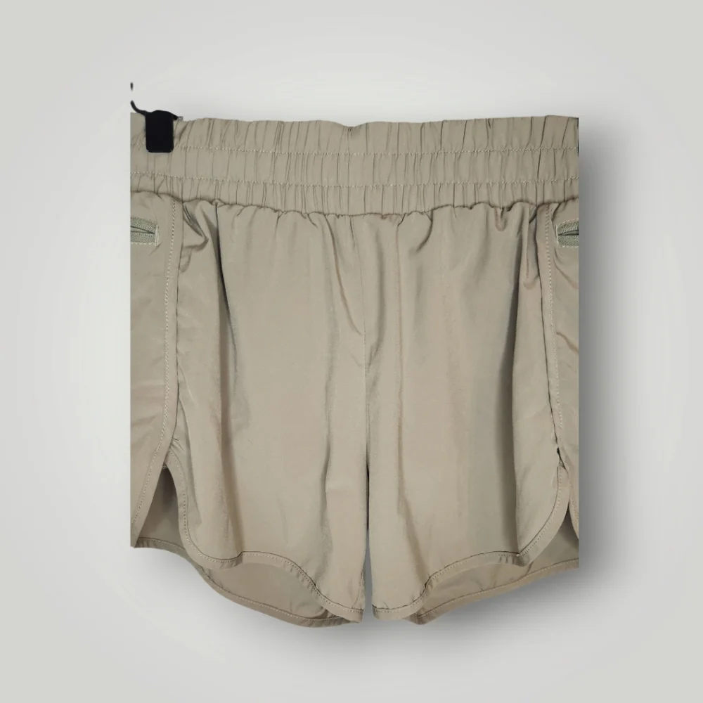 Women's athleisure shorts tan work out running shorts size small